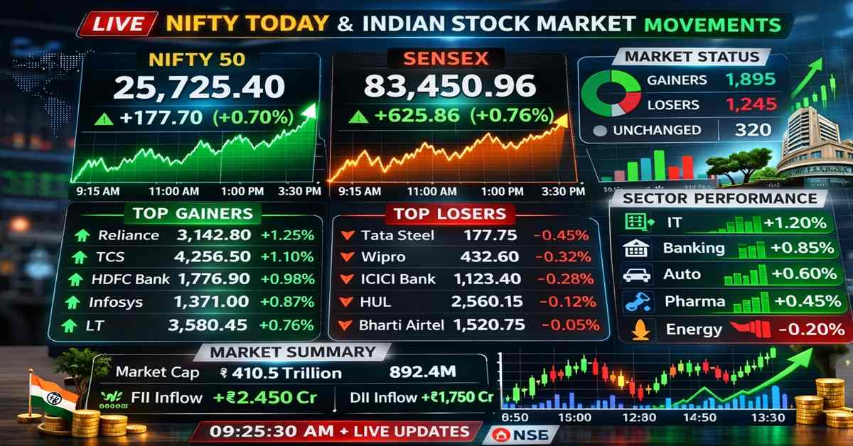 indian stock market today live updates chart