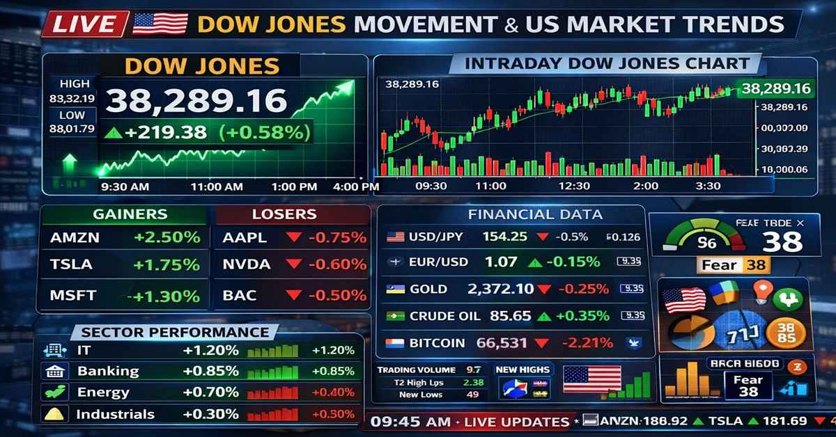 dow jones today live us market chart